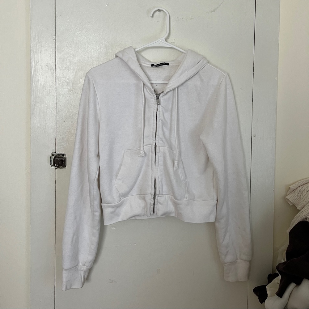 White cropped sweatshirt Brandy Melville
